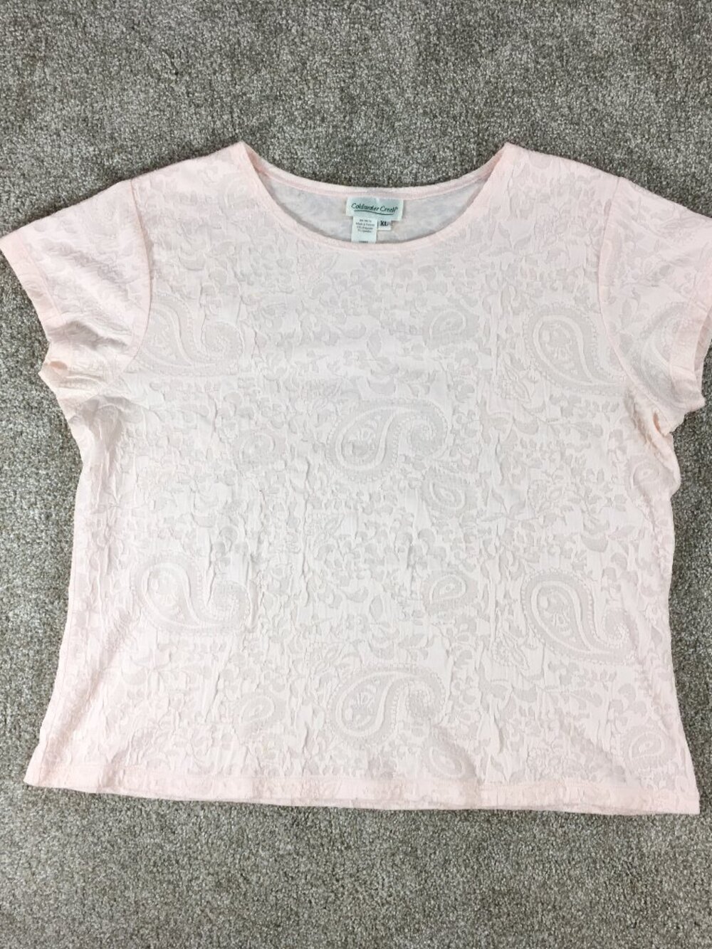 Coldwater Creek Blouse Pink Short Sleeve Size XL